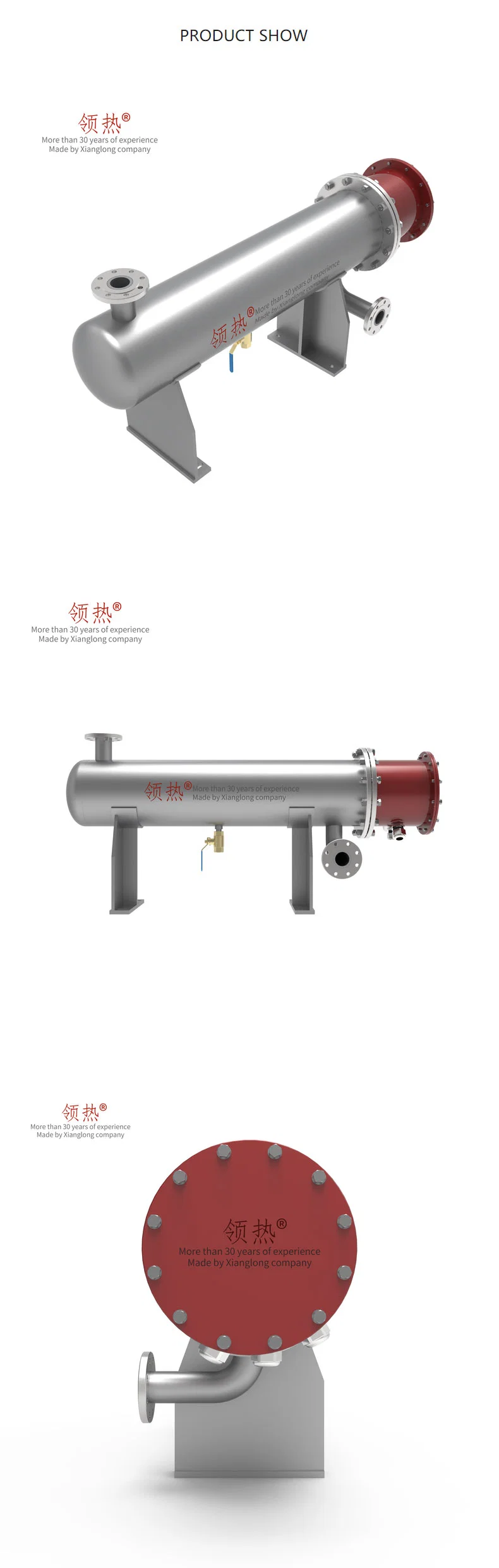 Horizontal Lubricating Oil Pipeline Circulation Process Inline Heater for Industrial