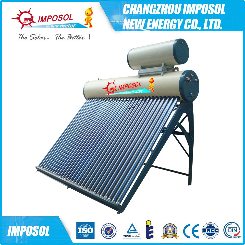 Vacuum Tube Solar Water Heaters with Side-Mounted Assistant Tank